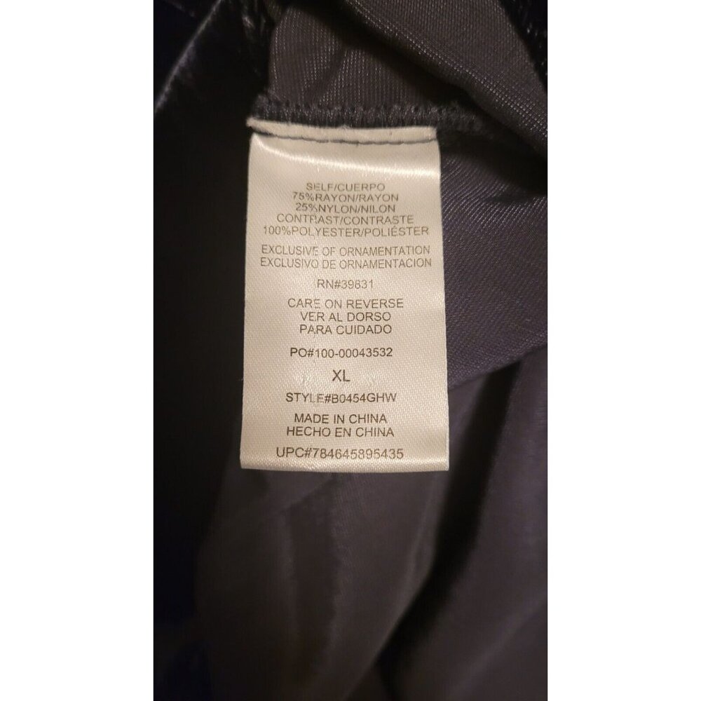 XL Democracy Crushed Blue Velvet Button Up Top Coat Tail Back Long Sleeve EUC - Picture 7 of 7